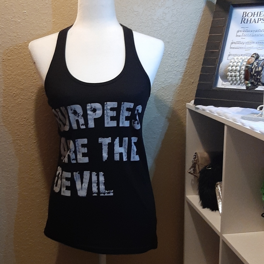 Black & gray muscle T tank top size medium